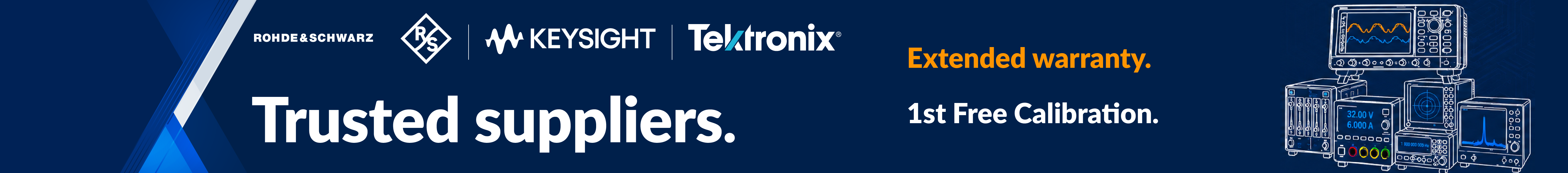 Free calibration and extended warranty on new test equipment